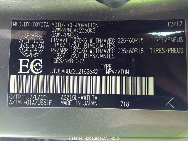 JTJBARBZ2J2162642 Lexus Nx 300/base/f Sport
