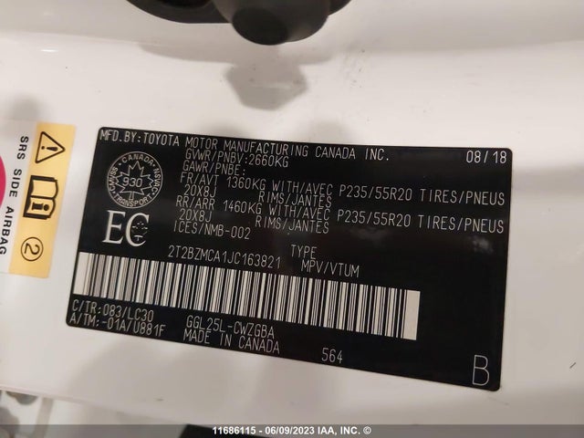 2T2BZMCA1JC163821 Lexus Rx 350/base/f Sport