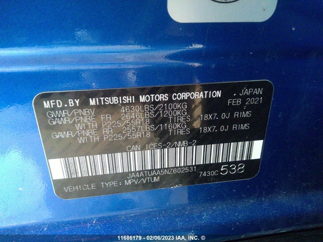 JA4ATUAA5NZ602531 Mitsubishi Eclipse Cross Es