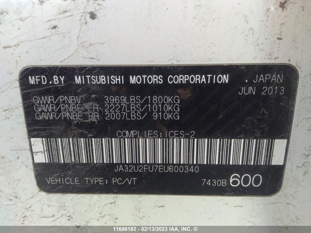 JA32U2FU7EU600340 Mitsubishi Lancer Es/es Sport