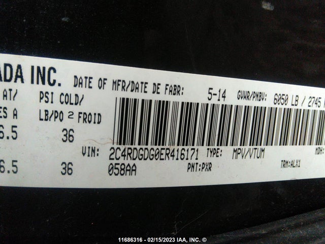 Dodge Grand Caravan Crew 2014 2C4RDGDG0ER416171 Image 9