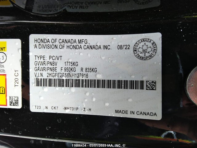 Honda Civic Sport 2022 2HGFE2F56NH127916 Image 9