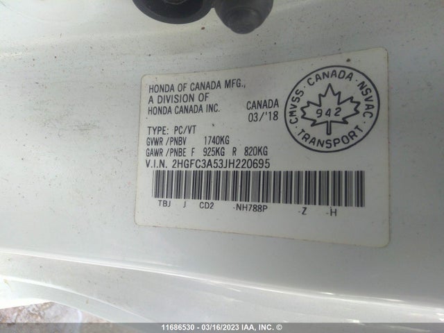 Honda CIVIC SI 2018 2HGFC3A53JH220695 Image 9