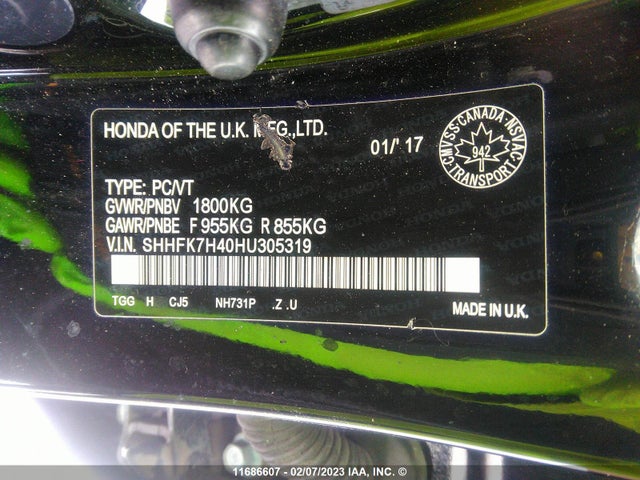 Honda Civic Sport 2017 SHHFK7H40HU305319 Image 10