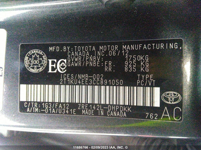 Toyota Corolla Matrix 2012 2T1KU4EE3CC891050 Image 10