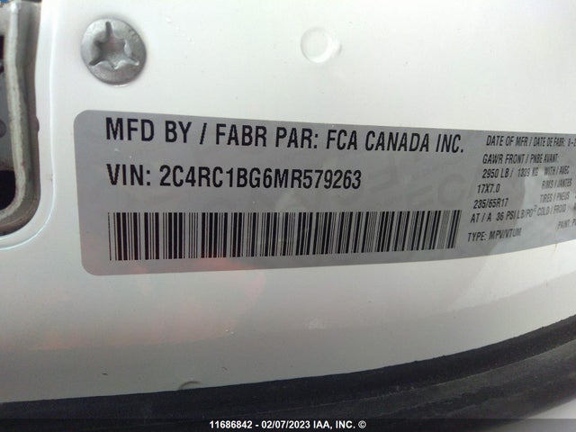 2C4RC1BG6MR579263 Chrysler Pacifica Touring L