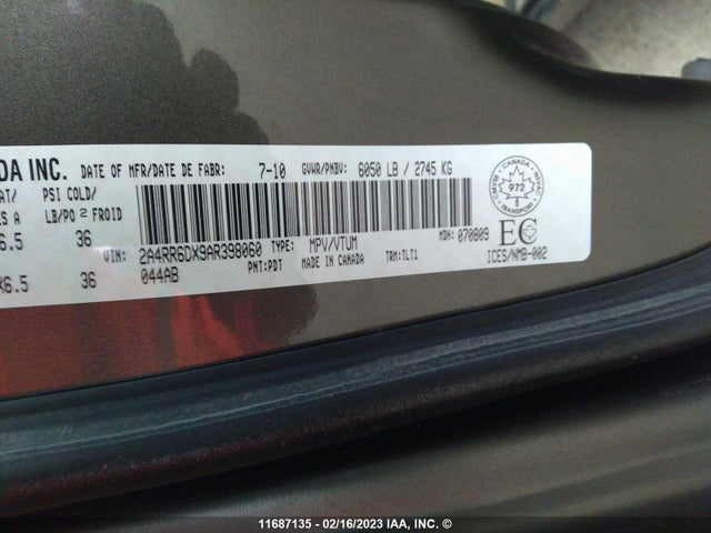 2A4RR6DX9AR398060 Chrysler Town & Country Limited
