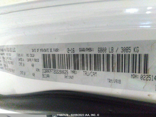 RAM 1500 St 2016 1C6RR7FT2GS280629 Image 10