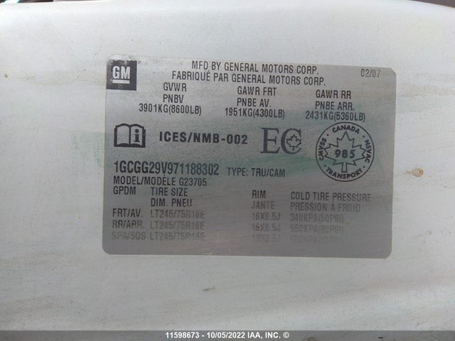 Chevrolet Express G2500 2007 1GCGG29V971188302 Image 10