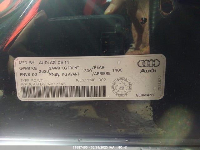 Audi A8 QUATTRO 2012 WAUCVAFD5CN012146 Image 9