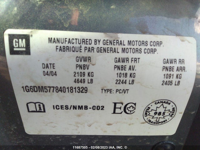 1G6DM577840181329 Cadillac CTS