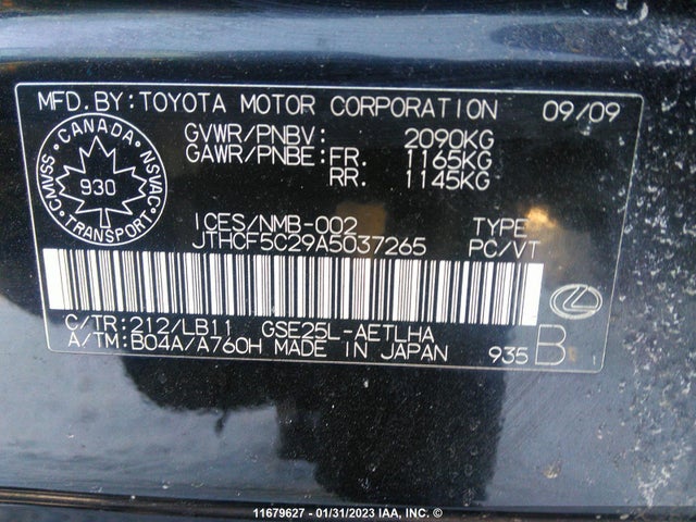 JTHCF5C29A5037265 Lexus IS 250
