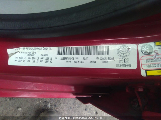 1C3LC56R97N545476 Chrysler Sebring Touring