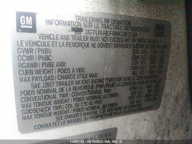 GMC Sierra K1500 2021 3GTU9AEF8MG261159 Image 11