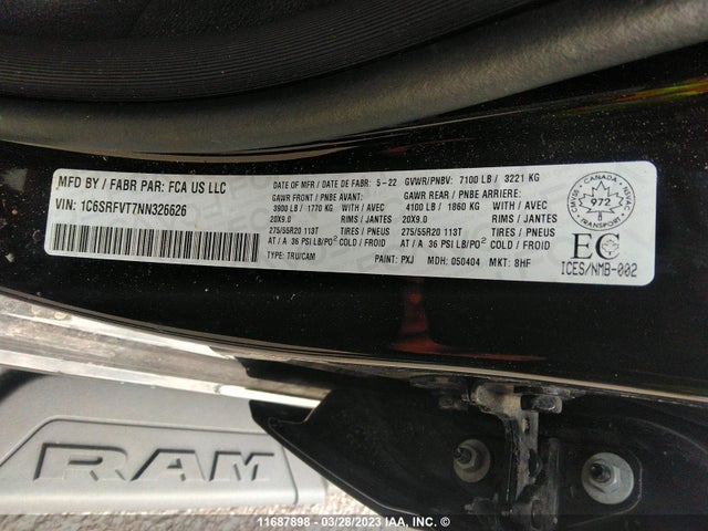 RAM 1500 Sport 2022 1C6SRFVT7NN326626 Image 10