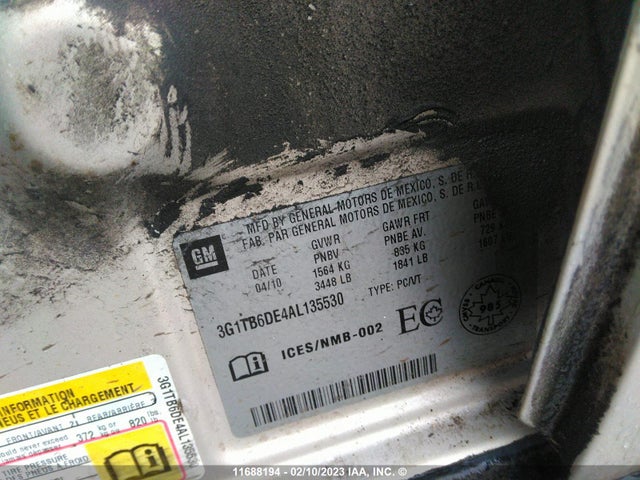 Chevrolet AVEO LS 2010 3G1TB6DE4AL135530 Image 10