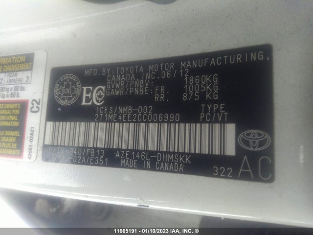 Toyota Corolla Matrix Xrs 2012 2T1ME4EE2CC006990 Image 9