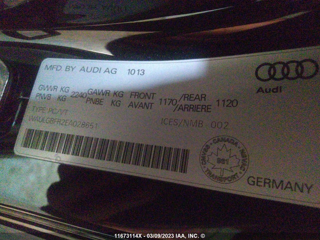 WAULGBFR2EA028651 Audi S5 PREMIUM