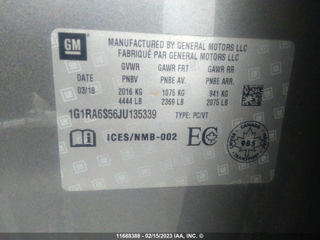 Chevrolet VOLT LT 2018 1G1RA6S56JU135339 Image 9