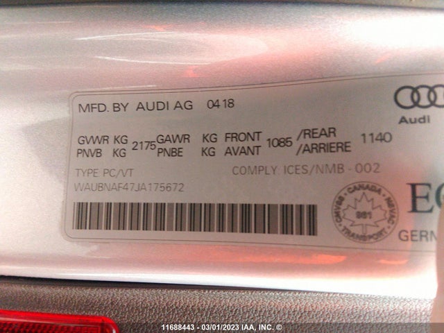 WAUBNAF47JA175672 Audi A4 Progressiv