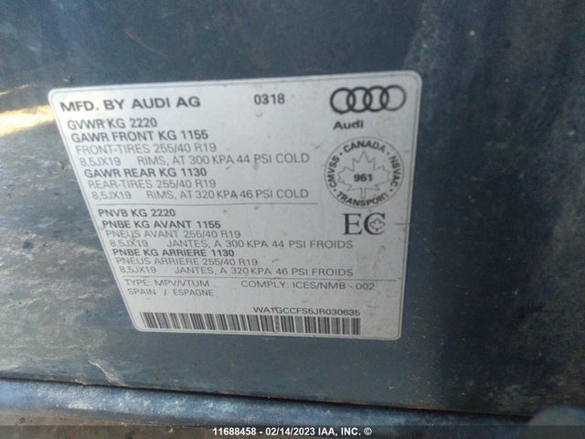 WA1GCCFS5JR030635 Audi Q3 Technik