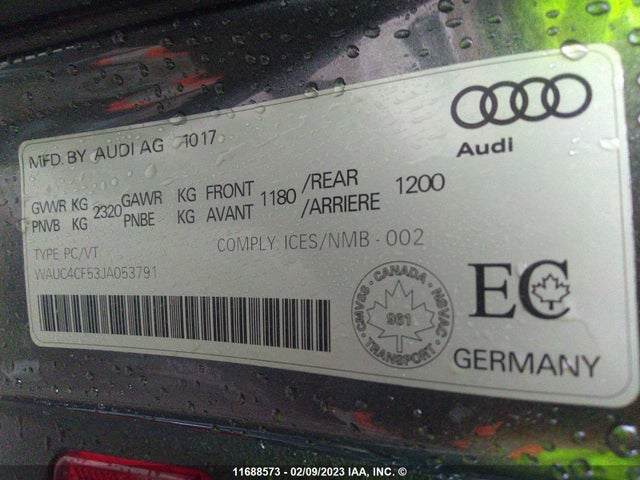 WAUC4CF53JA053791 Audi S5 Prestige