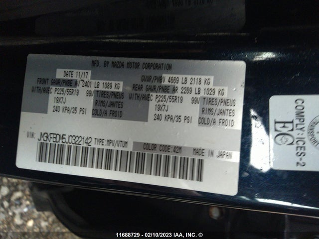Mazda Cx-5 Grand Touring 2018 JM3KFBDM5J0322142 Image 9