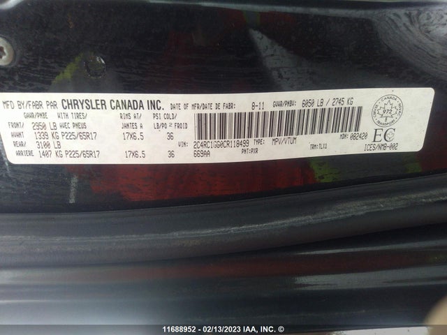 2C4RC1GG0CR118499 Chrysler Town & Country Limited
