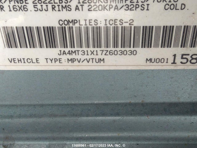 JA4MT31X17Z603030 Mitsubishi Outlander Ls