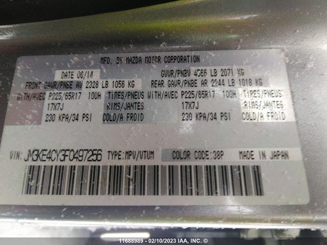 Mazda CX-5 2015 JM3KE4CY3F0497256 Image 9