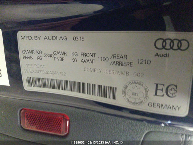 WAUC4CF53KA044722 Audi S5 Prestige
