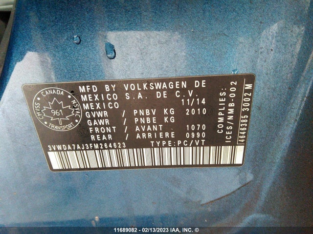 3VWDA7AJ3FM264623 Volkswagen JETTA TDI