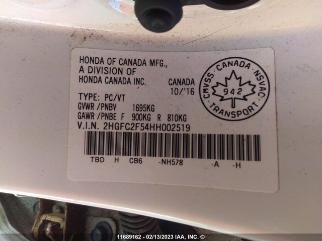 Honda Civic Lx 2017 2HGFC2F54HH002519 Image 11
