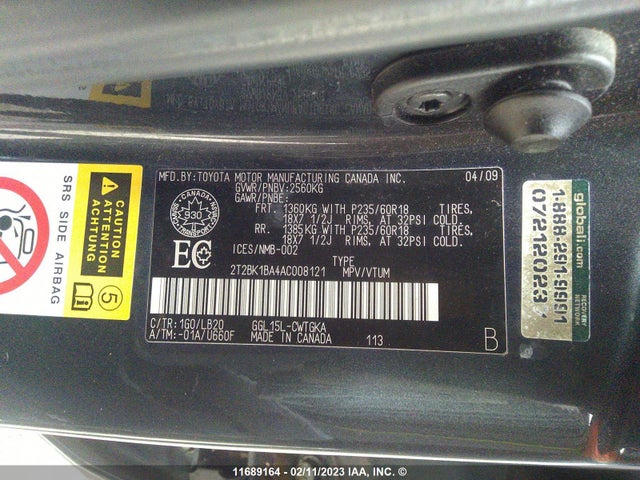 2T2BK1BA4AC008121 Lexus RX 350