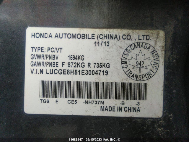 Honda FIT LX 2014 LUCGE8H51E3004719 Image 9