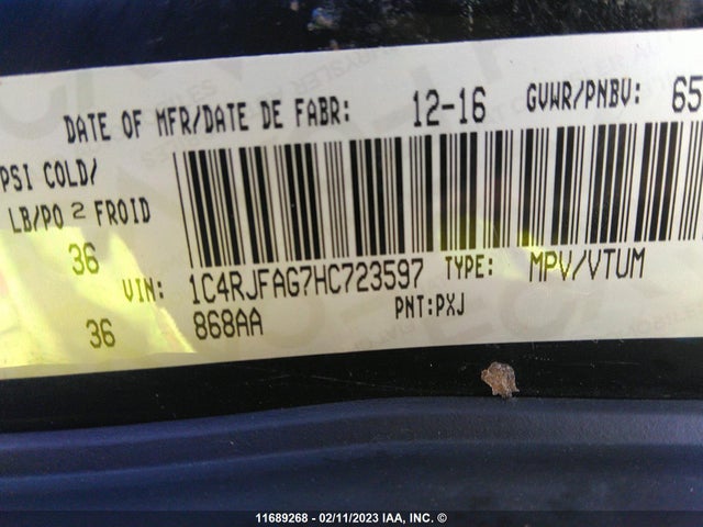 1C4RJFAG7HC723597 Jeep Grand Cherokee Laredo