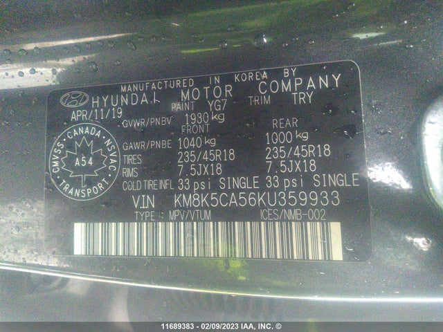Hyundai Kona Ultimate 2019 KM8K5CA56KU359933 Image 10