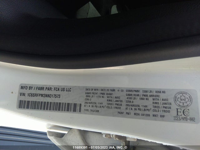 1C6SRFPM3NN317573 RAM 1500 Limited