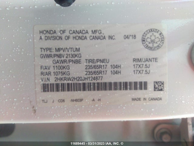 Honda CR-V LX 2018 2HKRW2H20JH124877 Image 9