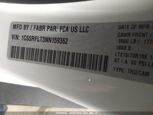 RAM 1500 Rebel 2022 1C6SRFLT3NN159362 Image 9