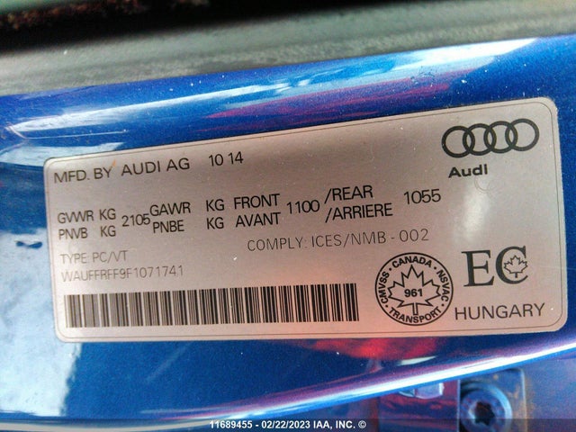 WAUFFRFF9F1071741 Audi S3