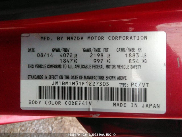 Mazda 3 Grand Touring 2015 JM1BM1M31F1227305 Image 10