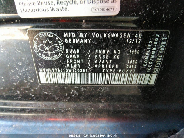Volkswagen GTI 2013 WVWHV7AJ1DW120395 Image 10