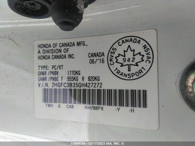 Honda CIVIC EX 2016 2HGFC3B35GH427272 Image 11