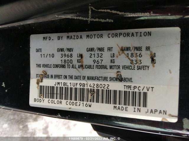 Mazda MAZDA3 2011 JM1BL1UF9B1428022 Image 10