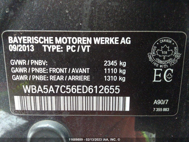 Aukcja sprzedaży 2014 Bmw 528 Xi, vin: WBA5A7C56ED612655, numer aukcji: 11689889