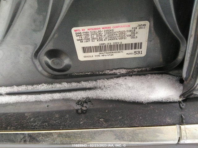 JA4JT5AX6BU609071 Mitsubishi OUTLANDER GT