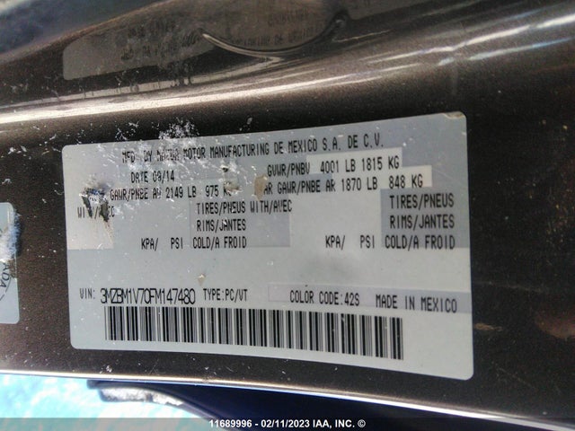 Mazda MAZDA3 2015 3MZBM1V70FM147480 Image 9