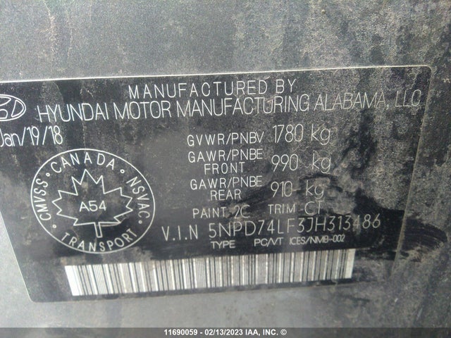 Hyundai ELANTRA SE 2018 5NPD74LF3JH313486 Image 9