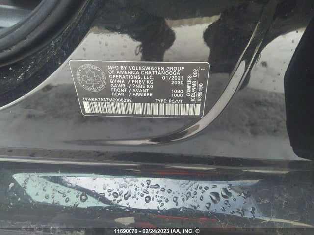1VWBA7A37MC005298 Volkswagen Passat Highline